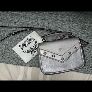 MCM silver crossbody bag!